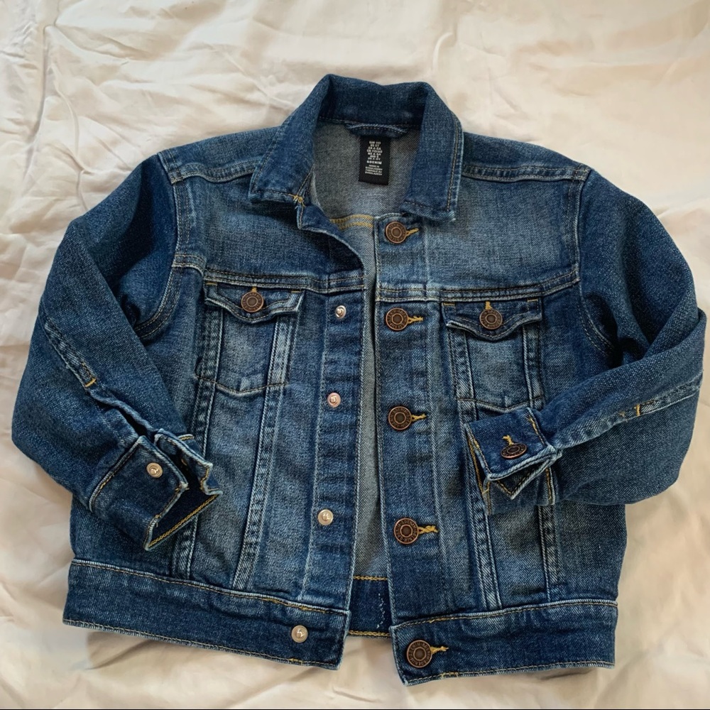 H&M Kids Denim Jacket Dark Blue Denim SIZE 5T